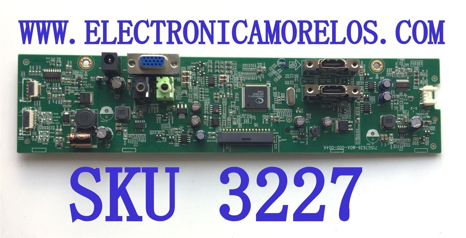 MAIN PARA MONITOR AOC / NUMERO DE PARTE FFCB0AA0180000 / 715G7639-M0A-000-004K / (F)FFCB0AA0180000 / 61EB0570LM0794 / PANEL LM270WF5(S2)(CQ) / MODELO I2757FH	